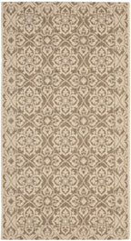 Safavieh Courtyard Collection 2'7' X 5' Brown / Cream Cy6550 Indoor/ Outdoor Waterproof Easy Cleaning Patio Backyard Mudroom Ar