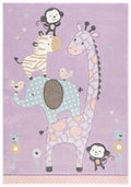 SAFAVIEH Carousel Kids 100 Collection Area Rug - 33 x 53, Purple, Transitional Design, Stain Resistant, Ideal for High Traffic