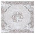 SAFAVIEH Tucson Collection Area Rug - 5 Square, Sage & Ivory, Persian Medallion Design, Non-Shedding Machine Washable & Slip Re