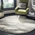 SAFAVIEH Retro Collection Area Rug - 6 Round, Grey & Ivory, Modern Abstract Design, Non-Shedding & Easy Care, Ideal for High Tr