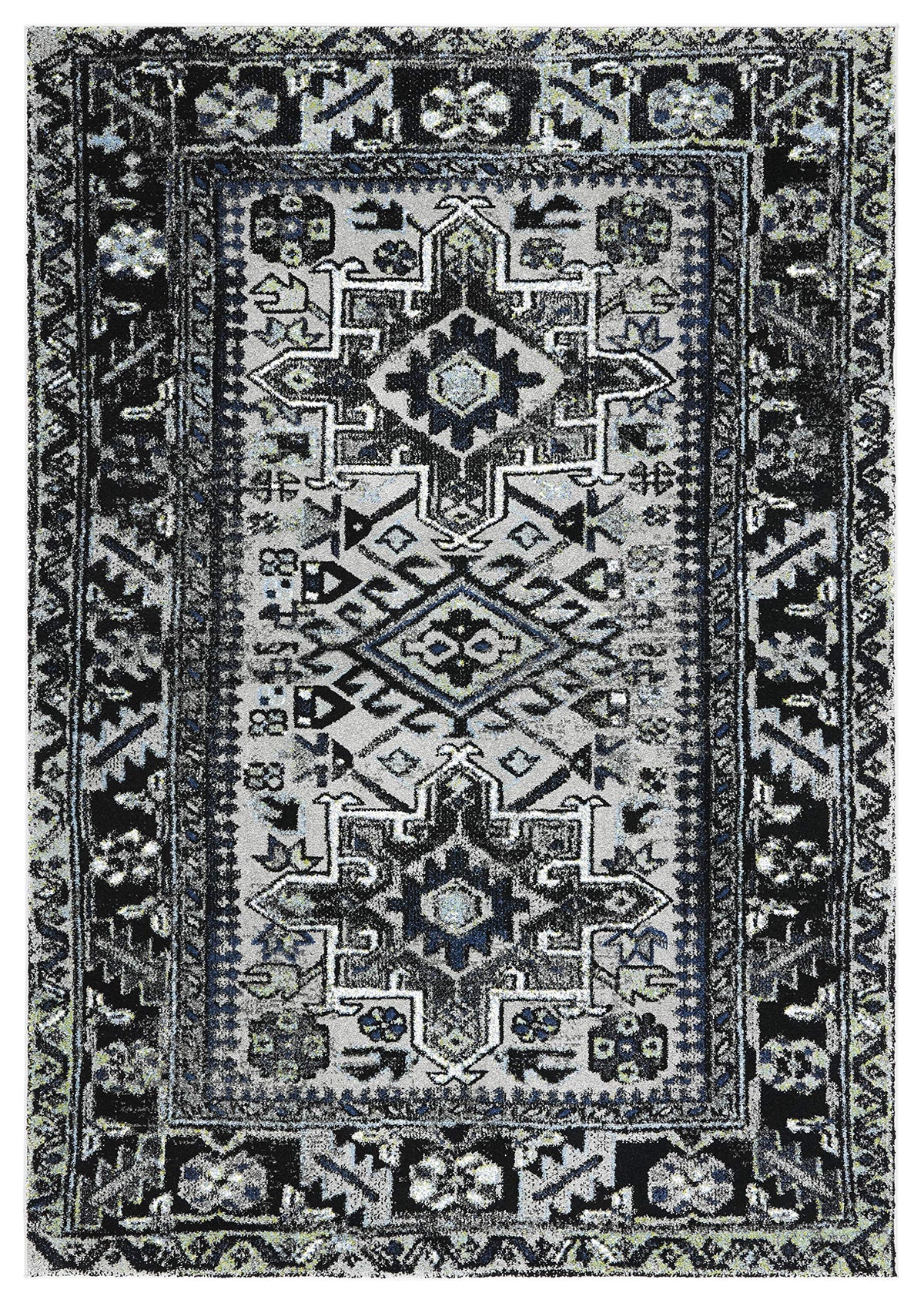 SAFAVIEH Vintage Hamadan Collection Accent Rug - 23 x 4, Light Grey & Dark Grey, Design, Non-Shedding & Easy Care, Ideal for H