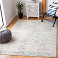 SAFAVIEH Tulum Collection Area Rug - 53 x 76, Ivory & Turquoise, Moroccan Boho Tribal Design, Non-Shedding & Easy Care, Ideal 
