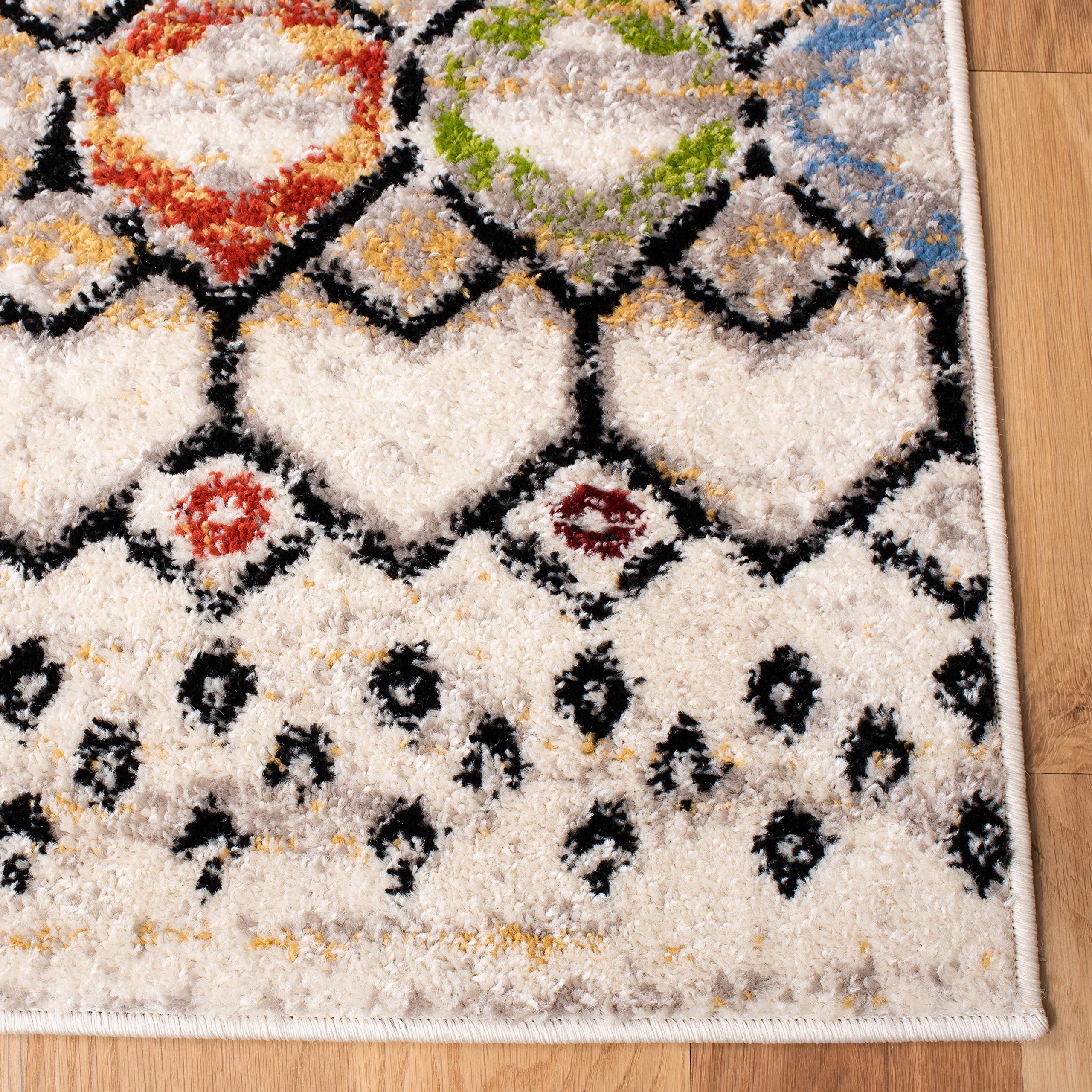 Safavieh Amsterdam Collection Runner Rug - 2'3'' X 16', Ivory & Multi, Moroccan Boho Design, Non-Shedding & Easy Care, Ideal For