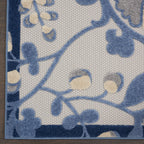 Nourison Aloha Indoor/Outdoor Blue/Grey 3' X 5' Area -Rug, Easy -Cleaning, Non Shedding, Bed Room, Living Room, Dining Room, Backyard, Deck, Patio (3X5)