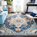 SAFAVIEH Madison Collection 5 Square Blue / Light Blue MAD473M Boho Chic Medallion Distressed Non-Shedding Living Room Bedroom 