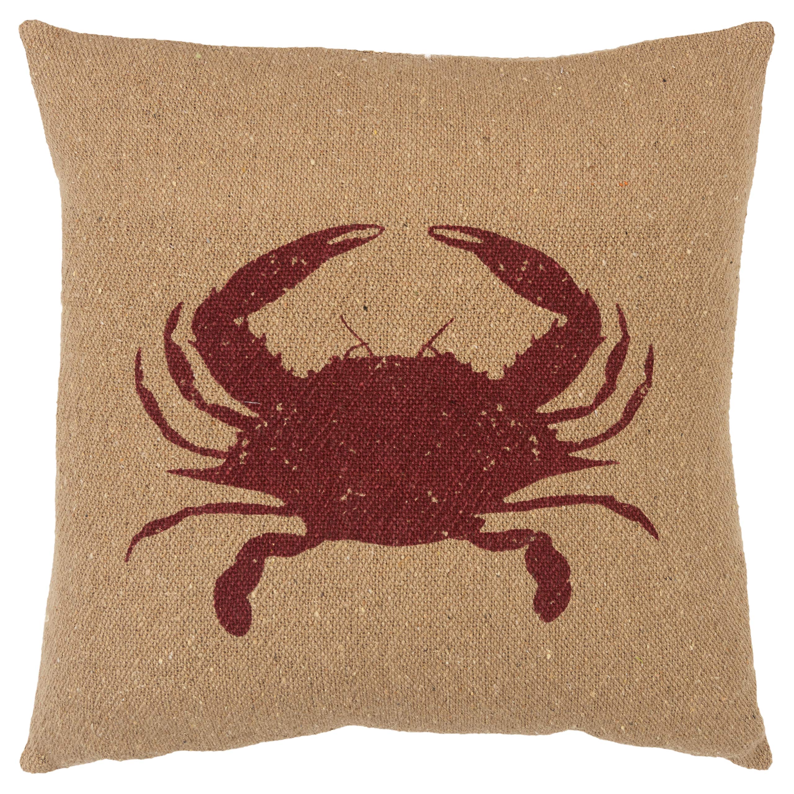Rizzy Home 20" x 20" Down Filled Pillow with Cotton Cover in Natural