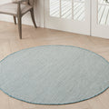 Nourison Home Courtyard Ivory Aqua 5' x Round Area Rug - Easy Clean, Non Shedding, Bed Room, Living Room, Dining Room, Kitchen (