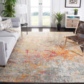 SAFAVIEH Madison Collection 8 Square Grey/Turquoise MAD460G Modern Abstract Non-Shedding Living Room Dining Bedroom Area Rug
