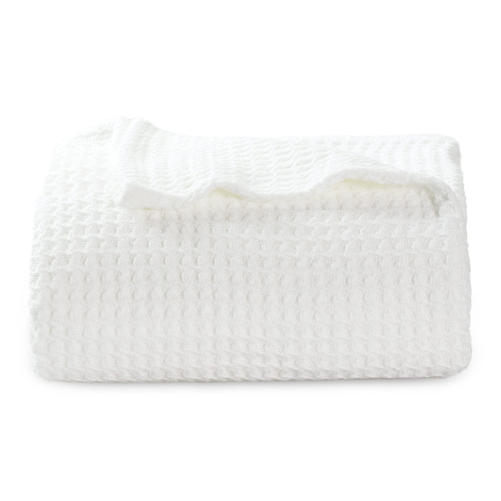 Bedsure 100% Cotton Large Throw Blanket For Couch - Waffle Weave White Throw Blanket For Bed, Lightweight And Soft Fall Throw Bl