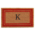Calloway Mills 153031830K Red Border 18 x 30 Monogram Doormat, (Letter K)