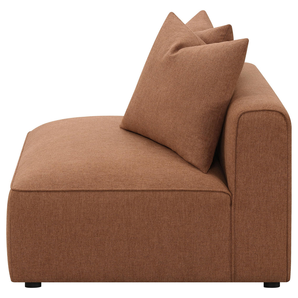 Coaster Home Furnishings Jennifer Upholstered Armless Chair Terracotta