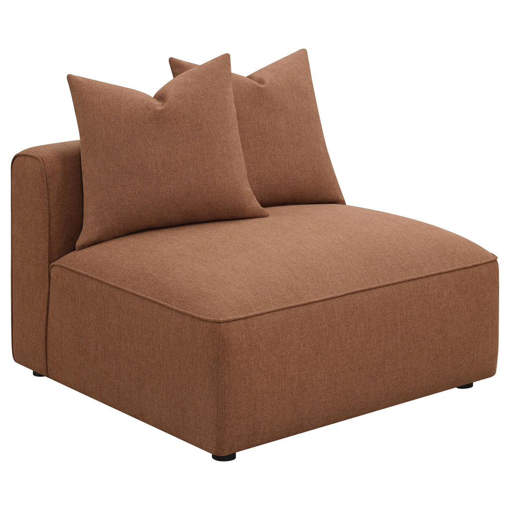 Coaster Home Furnishings Jennifer Upholstered Armless Chair Terracotta