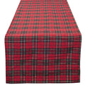 Fennco Styles Holiday Tartan Plaid Dazzle Christmas Decorative Table Runner 16 W X 54 L - Red Table Cover for Winter Holidays, H