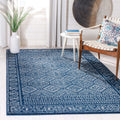 SAFAVIEH Tulum Collection 10 Square Navy/Ivory TUL264N Moroccan Boho Distressed Non-Shedding Area Rug