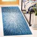 SAFAVIEH Evoke Collection 22 x 9 Navy/Ivory EVK228N Abstract Burst Non-Shedding Living Room Entryway Foyer Hallway Bedroom Run