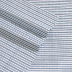 Eddie Bauer Home Sheets Cotton Percale Bedding Set, Crisp & Cool, Stylish Home Decor, King, Ticking Stripe Blue/White