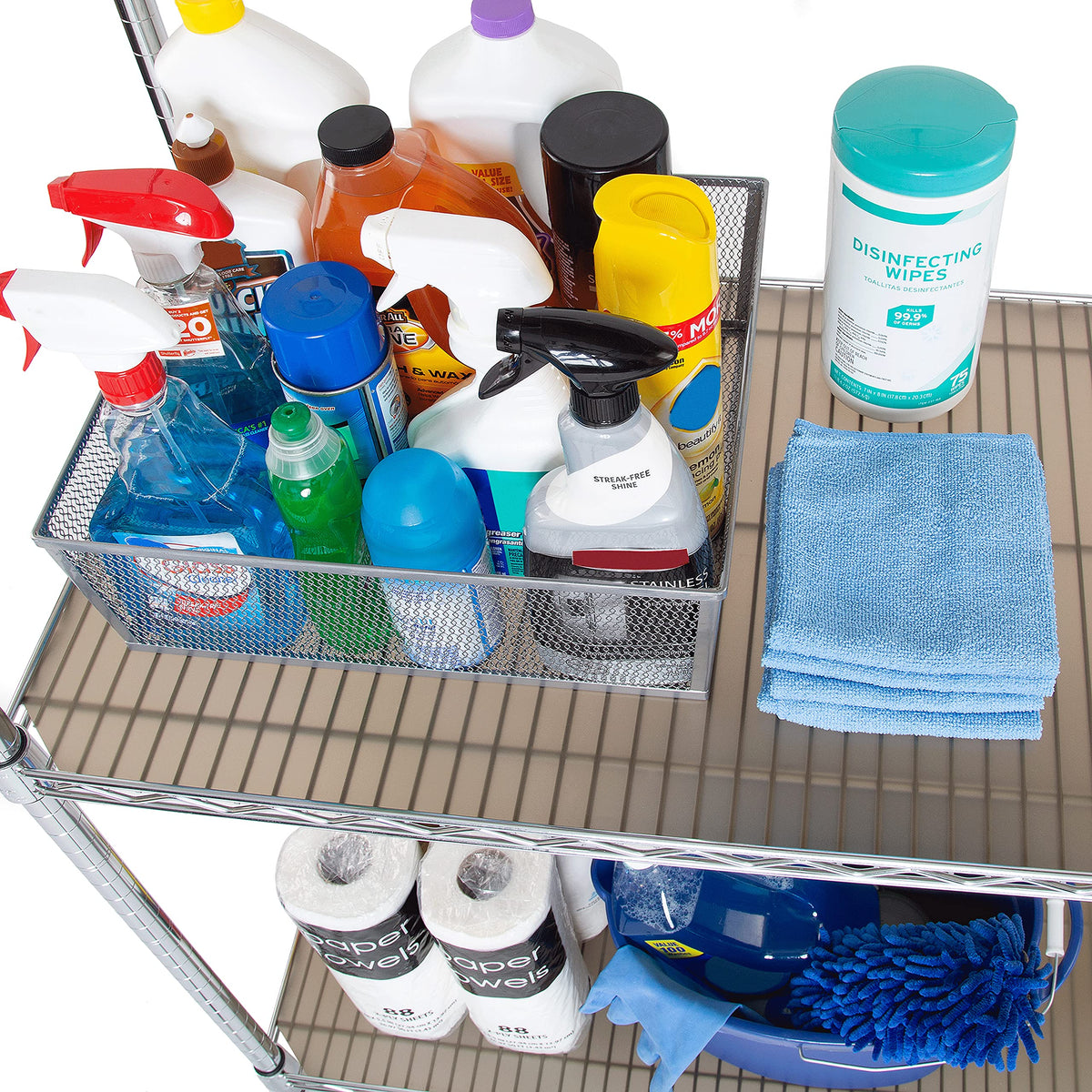 Seville Classics Heavy Duty Fitted Wire Shelf Liners Water-Resistant Protector Mat, Non-Adhesive, for Wired Shelves, Office, Kit