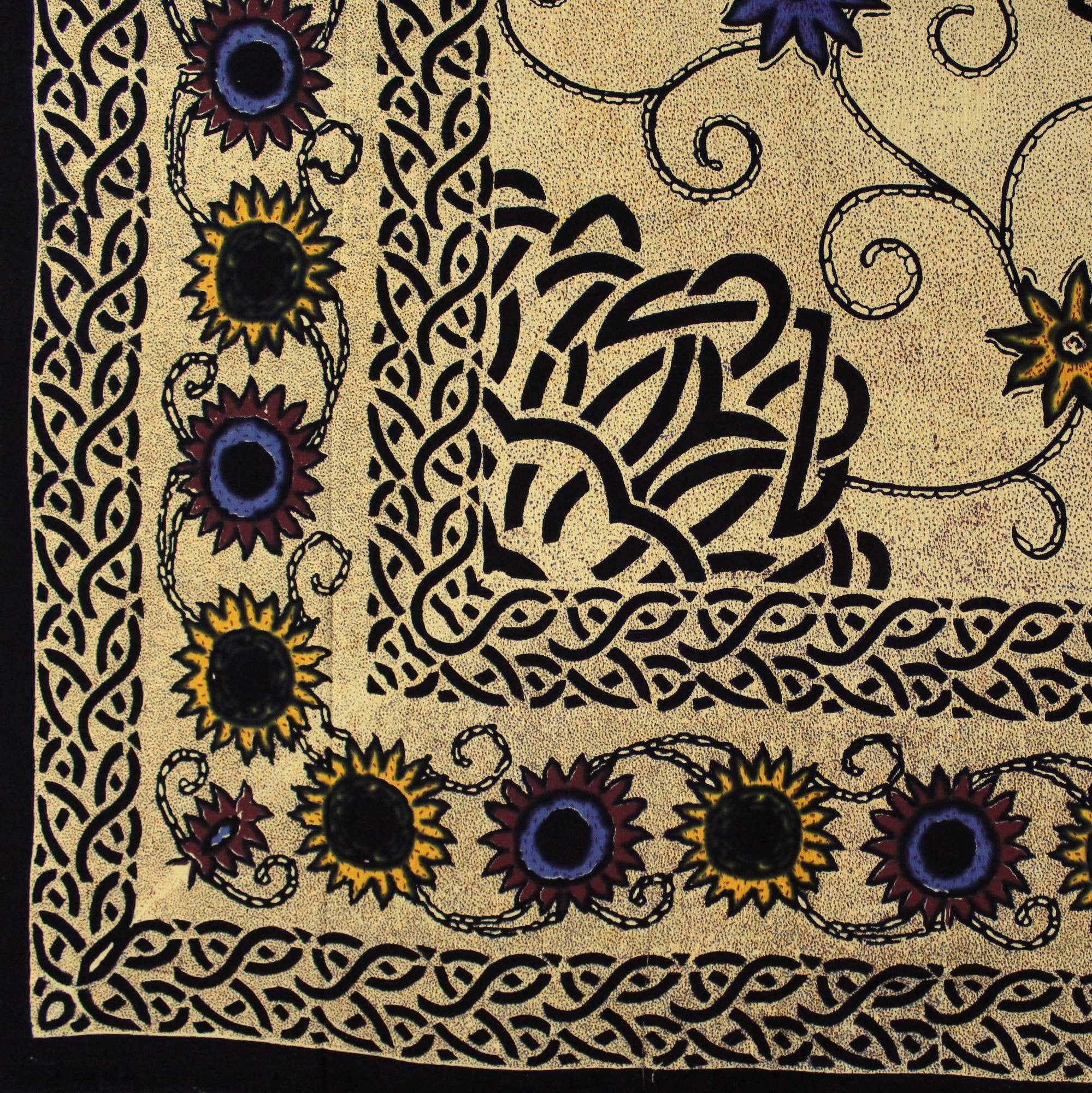 Cotton Celtic Sunflower Print Tapestry