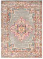 Nourison Passion Grey 5'3' X 7'3' Area Rug, Boho, Traditional, Easy Cleaning, Non Shedding, Bed Room, Living Room, Hallway, (5' X 7')