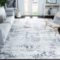 SAFAVIEH Amelia Collection Area Rug - 6'7'' Square, Ivory & Grey, Modern Abstract Design, Non-Shedding & Easy Care, Ideal for Hi