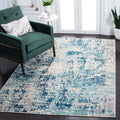 SAFAVIEH Madison Collection 9 x 12 IvoryTurquoise MAD471A Modern Abstract Non-Shedding Living Room Bedroom Area Rug