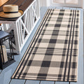 SAFAVIEH Courtyard Collection 23 x 12 Black/Bone CY6201 Plaid Indoor/ Outside Waterproof Easy cleansingPatio Backyard Mudroom 