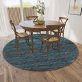 Addison Rugs Marston 8' X 8' Transitional Blue Indoor Outdoor Round Rug, Easy Clean, Machine Washable, Non Shedding, Bedroom, Living Room, Dining Room, Kitchen, Patio Rug