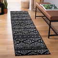 SAFAVIEH Tulum Collection Runner Rug - 2 x 17, Ivory & Blue, Moroccan Boho Tribal Design, Non-Shedding & Easy Care, Ideal for 