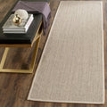 SAFAVIEH Natural Fiber Collection Runner Rug - 26 x 18, Marble & Beige, Border Sisal Design, Easy Care, Ideal for High Traffic