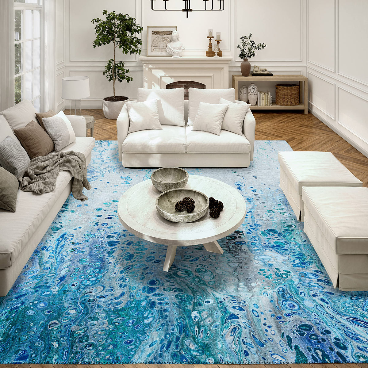 Addison Rugs Karina Akc48 Shoreline 5' X 7'6" Indoor Outdoor Area Rug, Easy Clean, Machine Washable, Non Shedding, Bedroom, Entry, Living Room, Dining Room, Kitchen, Patio Rug