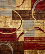 Unique Loom Barista Collection Area Rug - Kouillou (7' 10'' x 10' Rectangle, Multi/ Brown)