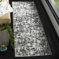 SAFAVIEH Skyler Collection 2 x 14 Grey/Blue SKY193B Modern Abstract Non-Shedding Living Room Bedroom Runner Rug