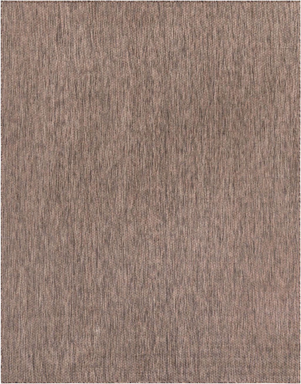 Unique Loom Outdoor Solid Collection Area Rug (7' 10'' X 10' Rectangle Light Brown/Ivory)