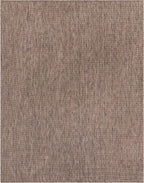 Unique Loom Outdoor Solid Collection Area Rug (7' 10'' X 10' Rectangle Light Brown/Ivory)