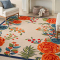 Nourison Aloha Indoor/Outdoor Modern Multicolor 7'10' X 10'6' Area Rug, Easy Cleaning, Non Shedding, Bed Room, Living Room, Dining Room, Kitchen (8X11)