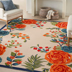 Nourison Aloha Indoor/Outdoor Modern Multicolor 7'10' X 10'6' Area Rug, Easy Cleaning, Non Shedding, Bed Room, Living Room, Dining Room, Kitchen (8X11)
