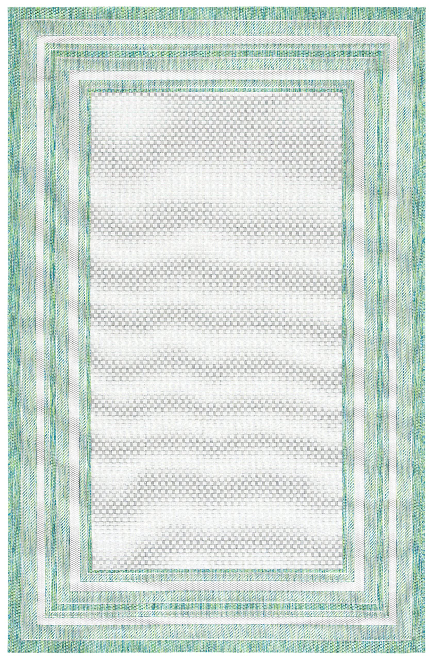 Safavieh Courtyard Collection Area Rug - 9' X 12', Ivory & Green, Non-Shedding & Easy Care, Indoor/Outdoor & Washable-Ideal For