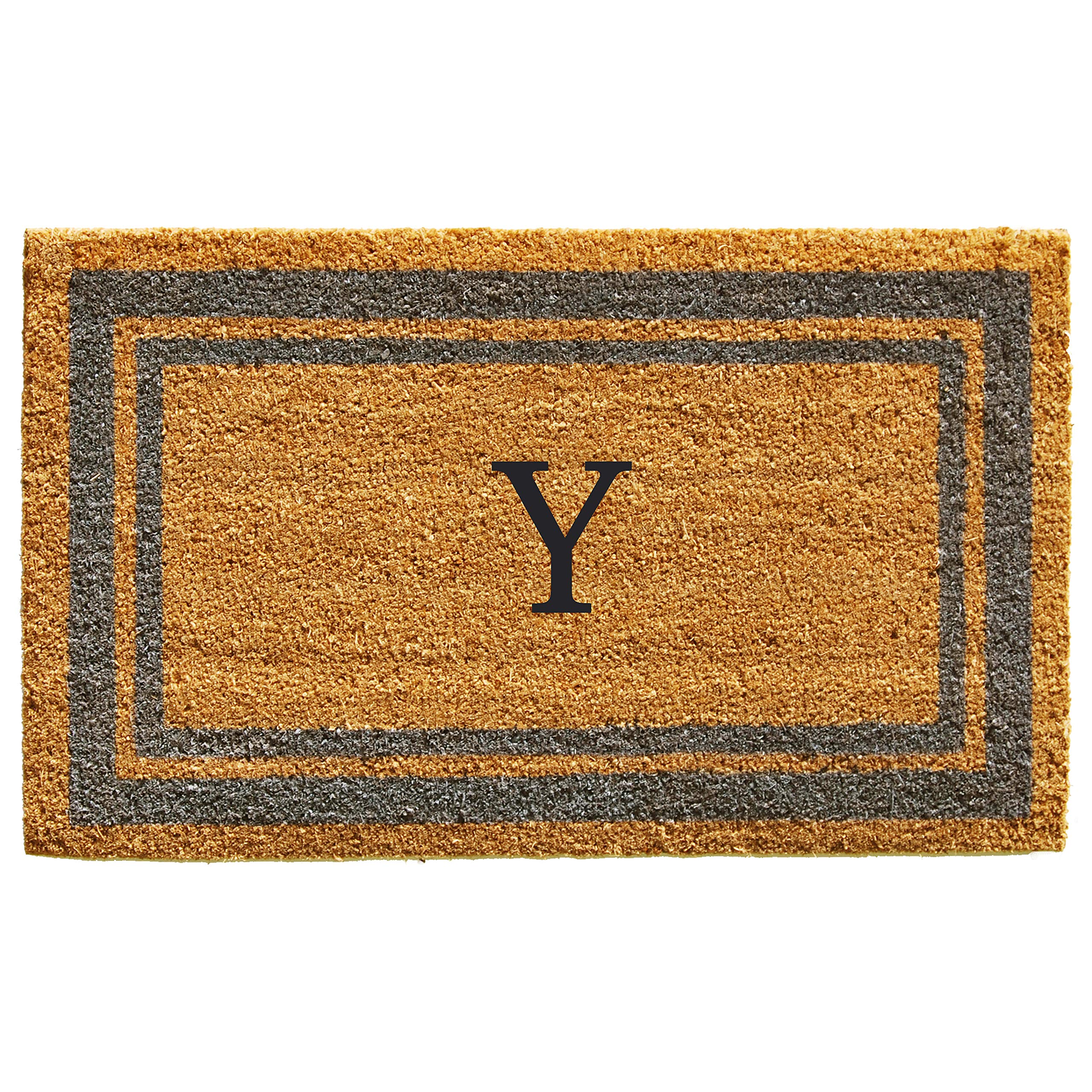 Calloway Mills 153022436Y Periwinkle Border 24 x 36 Monogram Doormat, (Letter Y)