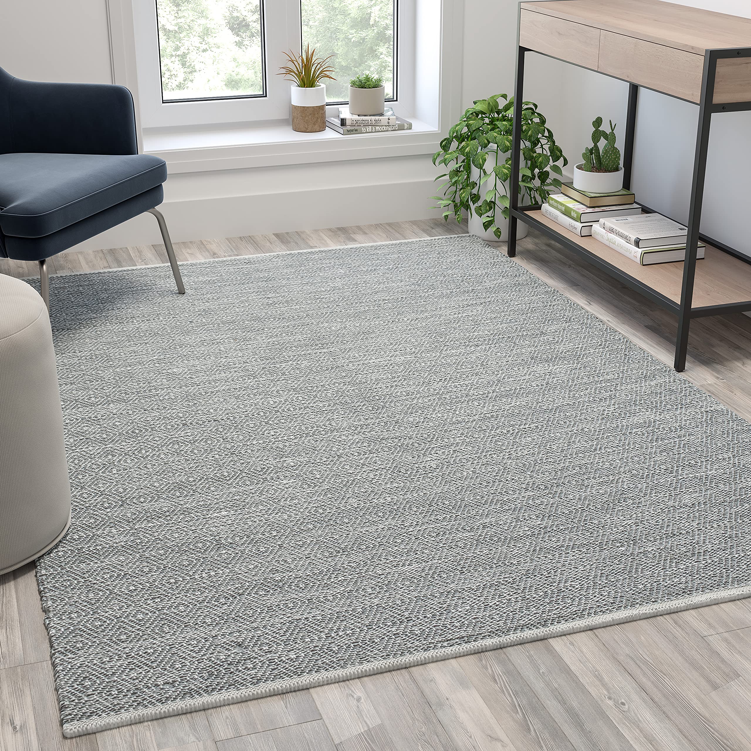 Flash Furniture Abbott Area Rug - Grey - Diamond Pattern - 5' X 7' - Stain Resistant