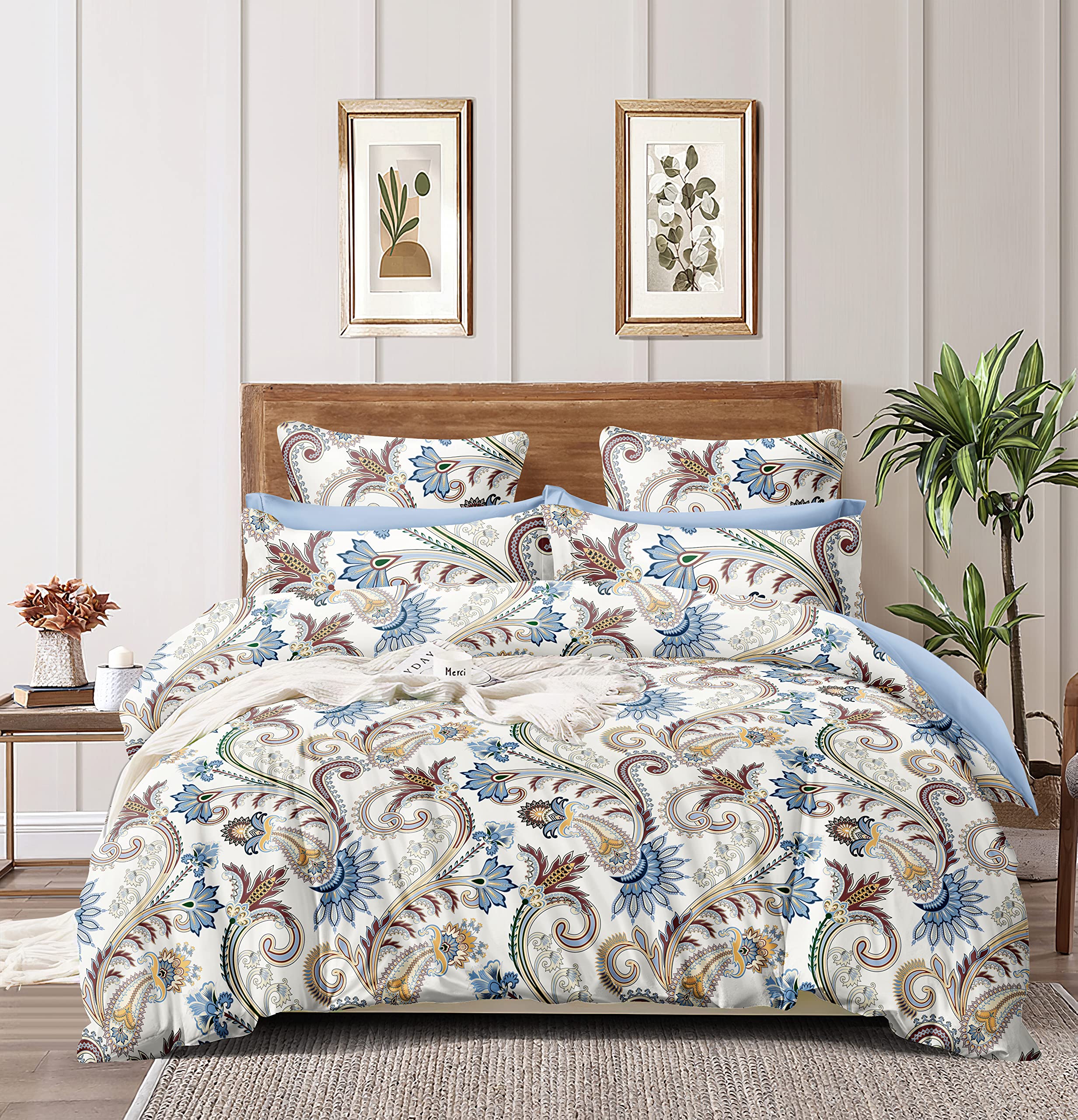 The Home Style 400 Tc Super Soft Glace Cotton King Size Ac Comforter Ll Duvet With 1 King Size Elastic Fitted Bedsheet 72X78 I