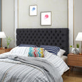 Christopher Knight Home Jezebel Fabric Headboard, Queen / Full, Dark Charcoal / Black Steel