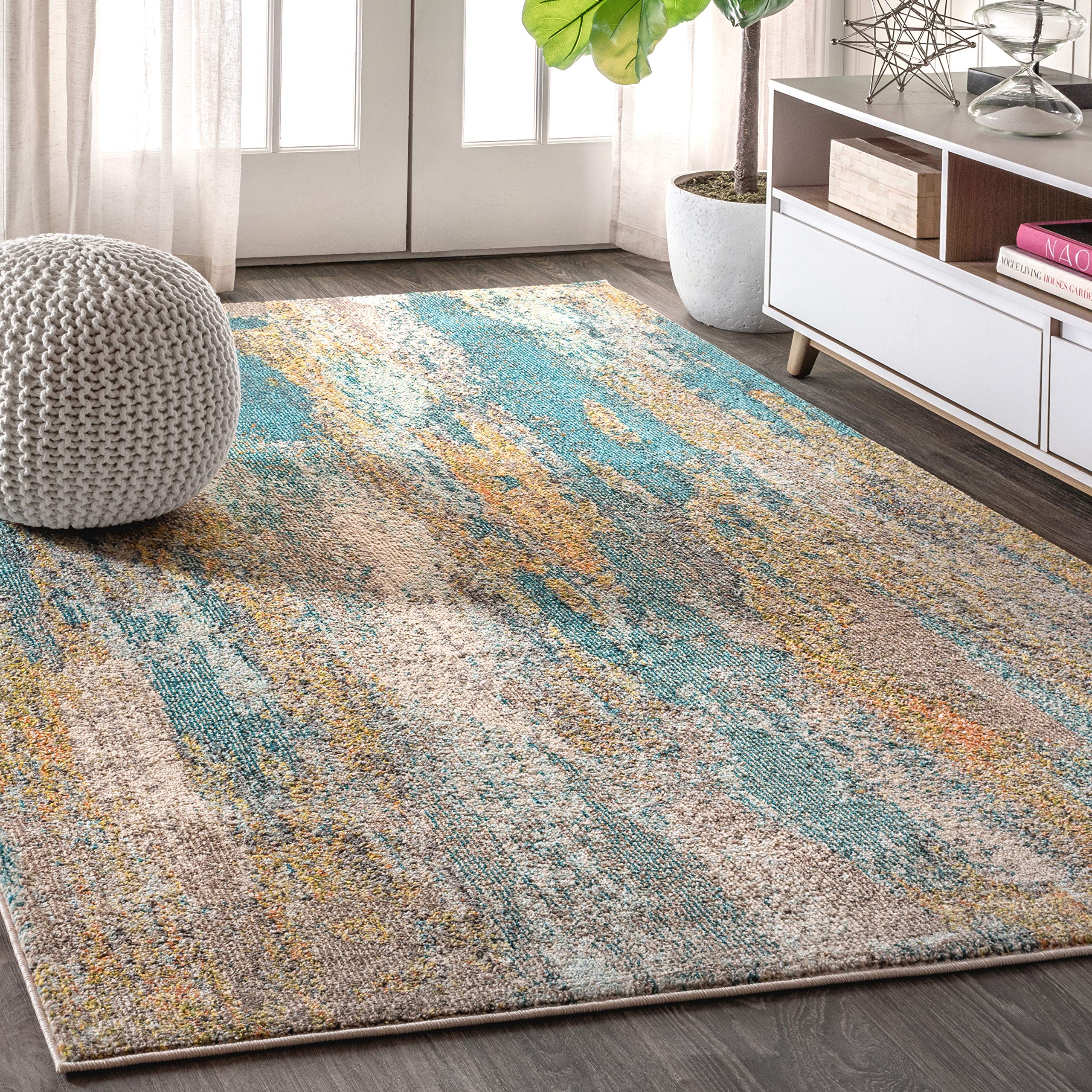 JONATHAN Y CTP106A-9 Contemporary POP Modern Abstract Vintage Waterfall Indoor Area-Rug Bohemian Easy-Cleaning High Traffic Bedr