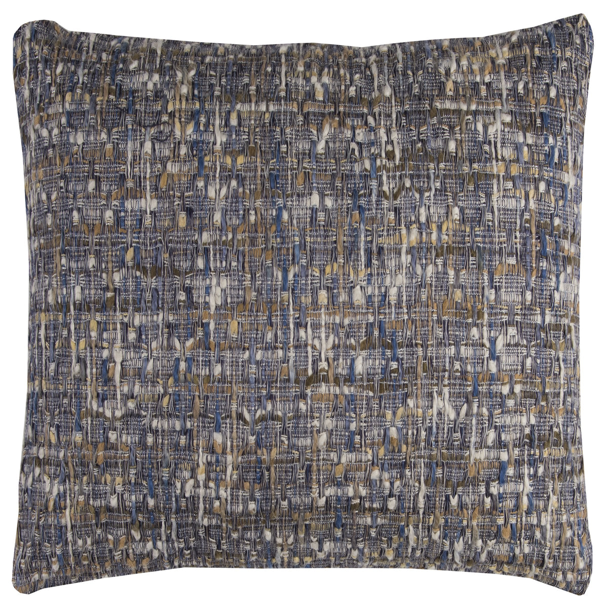Rizzy Home | T12277 | Poly Fill Decorative Pillow | 22"x22" Blue/Yellow/White Heathered