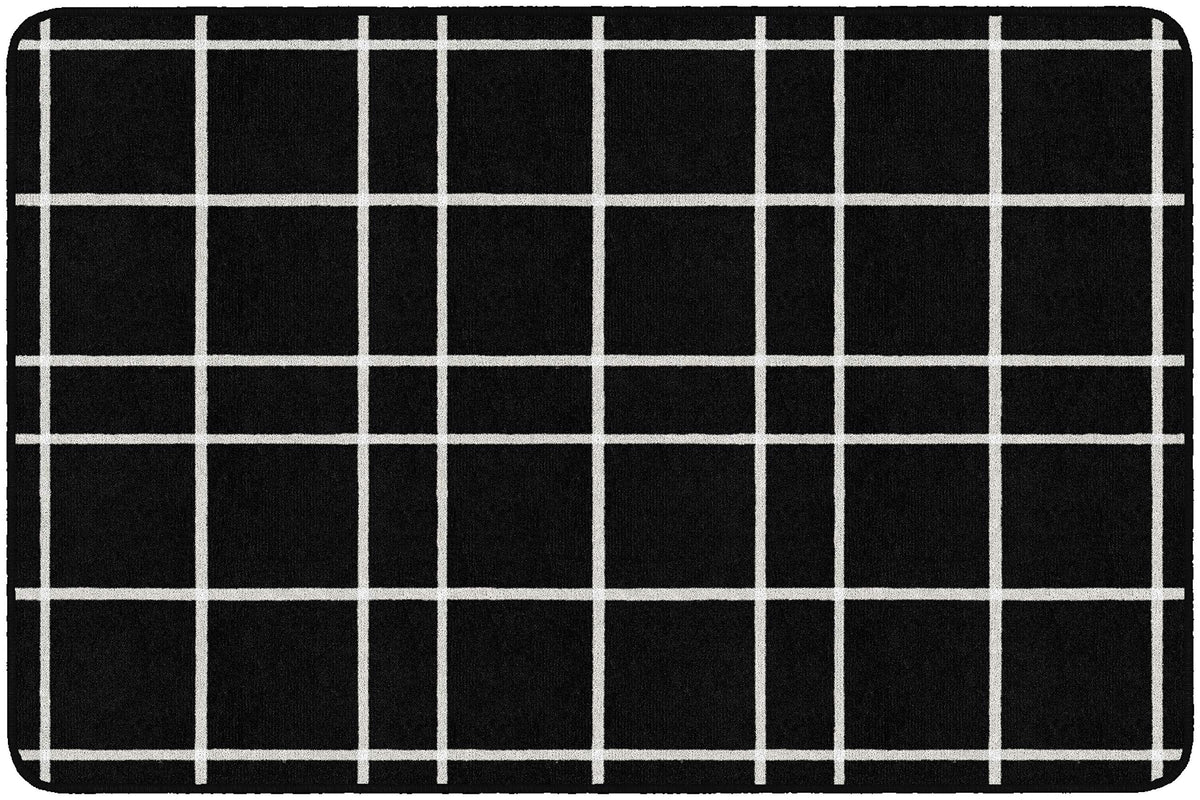 FARMHOUSE CHECK RUG 4FT X 6FT BLACK