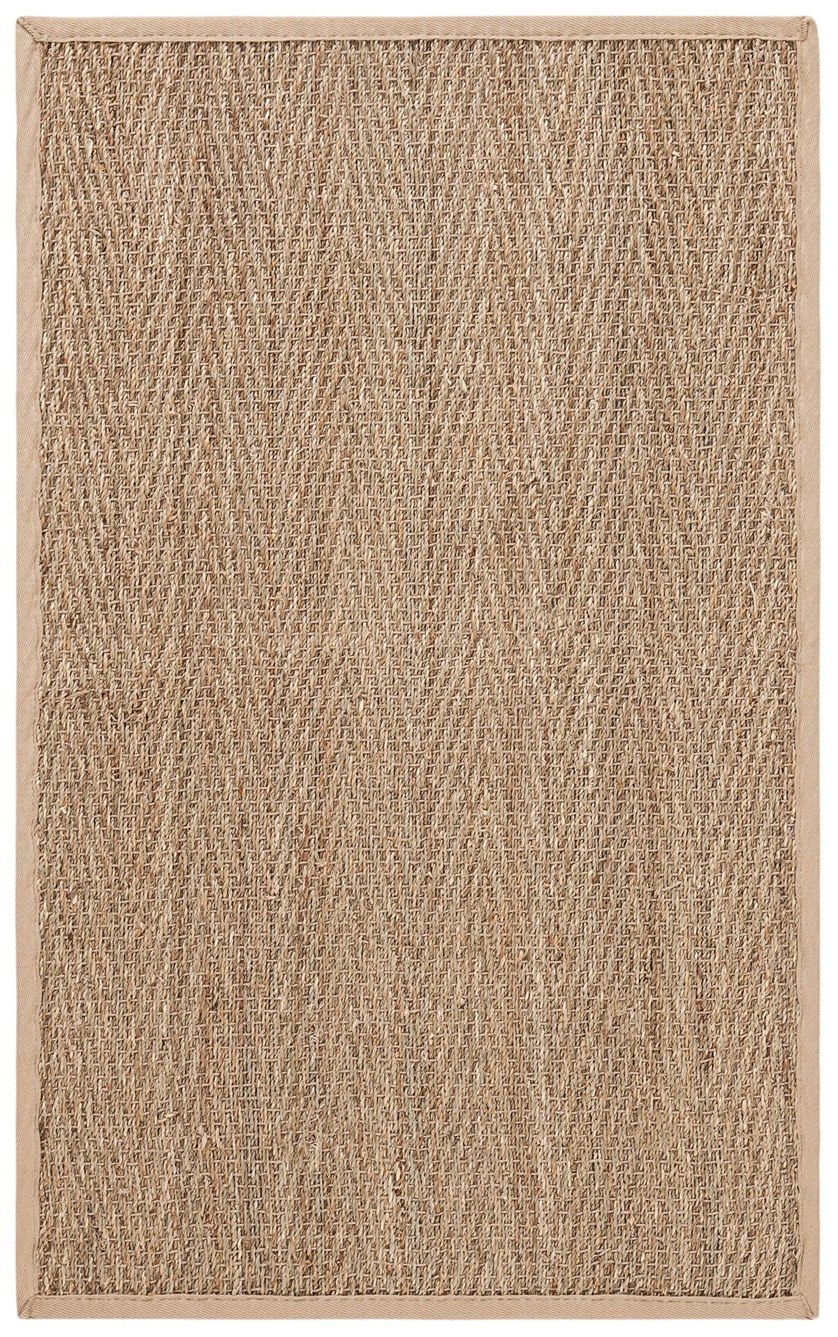 Safavieh Natural Fiber Collection Accent Rug - 2 x 3, Natural & Beige, Border Herringbone Seagrass Design, Easy Care, Ideal fo
