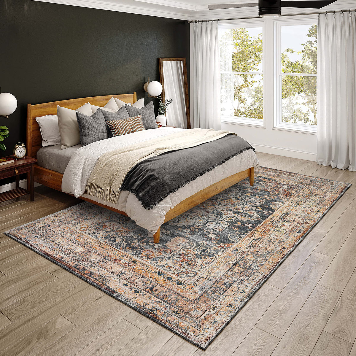 Dalyn Rugs Jericho Jc6 Charcoal 3' X 5' Rectangle Soft Area Rug, Easy Clean, Non Shedding, Bedroom, Entry, Living Room, Dining Room, Kitchen Rug