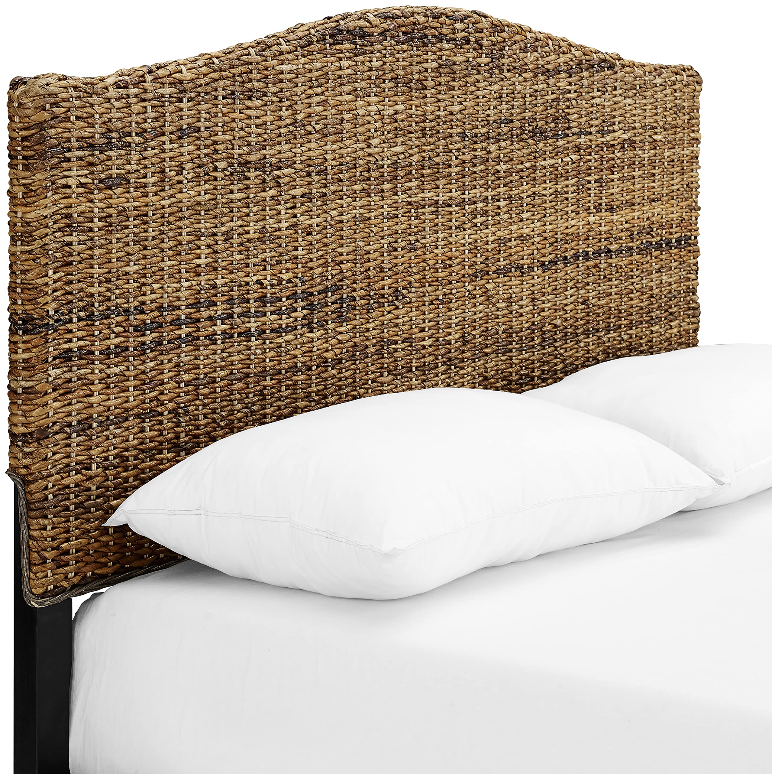 Crosley Furniture Serena Handwoven Natural Fiber Rattan Bed Headboard, Banana Leaf, King