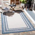 SAFAVIEH Courtyard Collection 9 x 12 Ivory/Navy CY8475 Indoor/ Outdoor Waterproof Easy Cleaning Patio Backyard Mudroom Area Ru