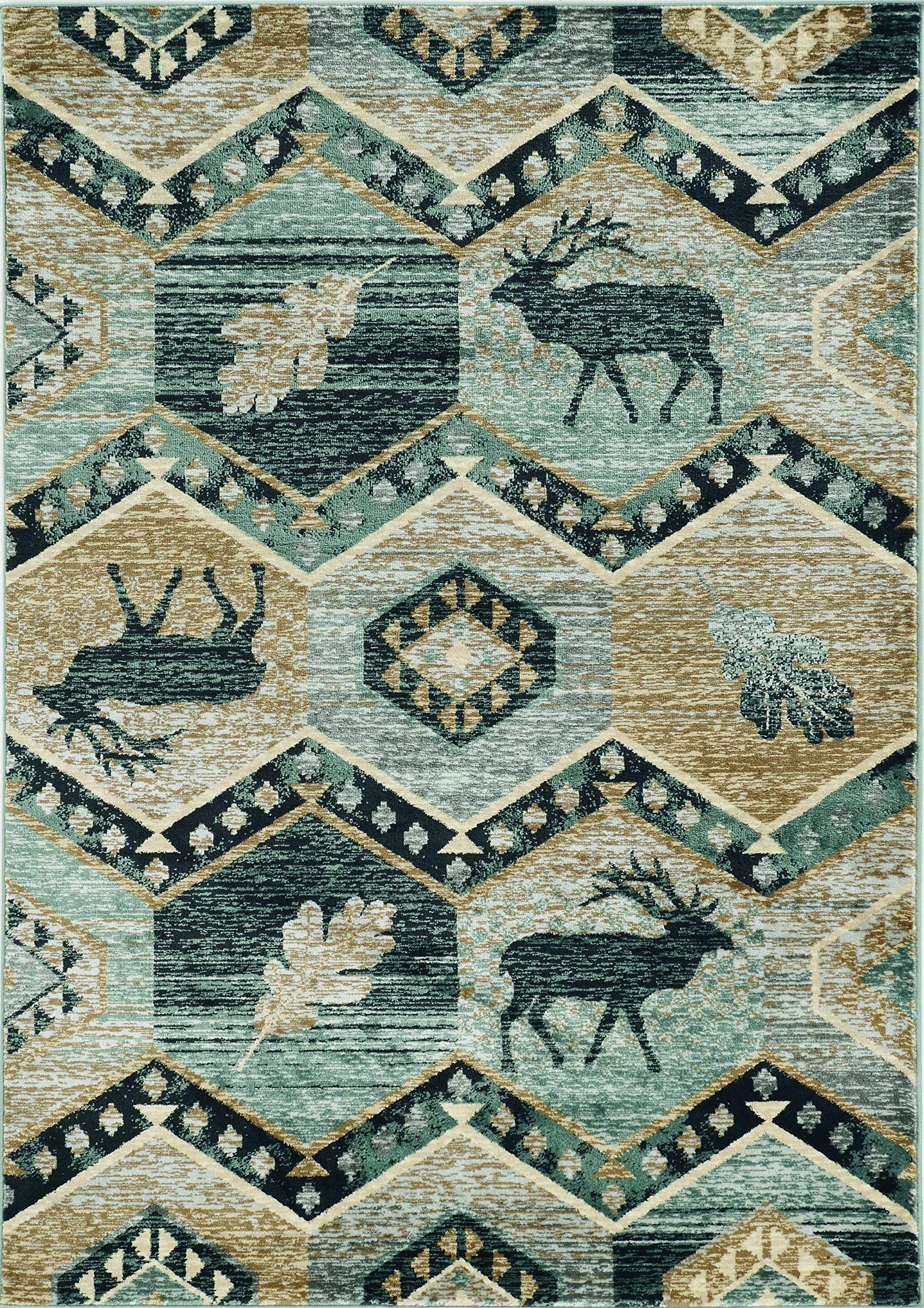 HomeRoots 8' X 10' Seafoam Lodge Area Rug