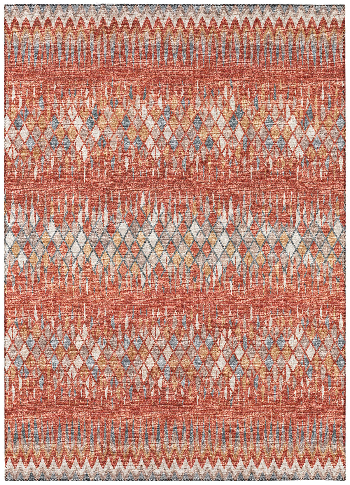 Addison Rugs Rylee Ary35 Red Washable 5' X 7'6" Indoor Outdoor Area Rug, Easy Clean, Machine Washable, Non Shedding, Bedroom, Entry, Living Room, Dining Room, Kitchen, Patio Rug